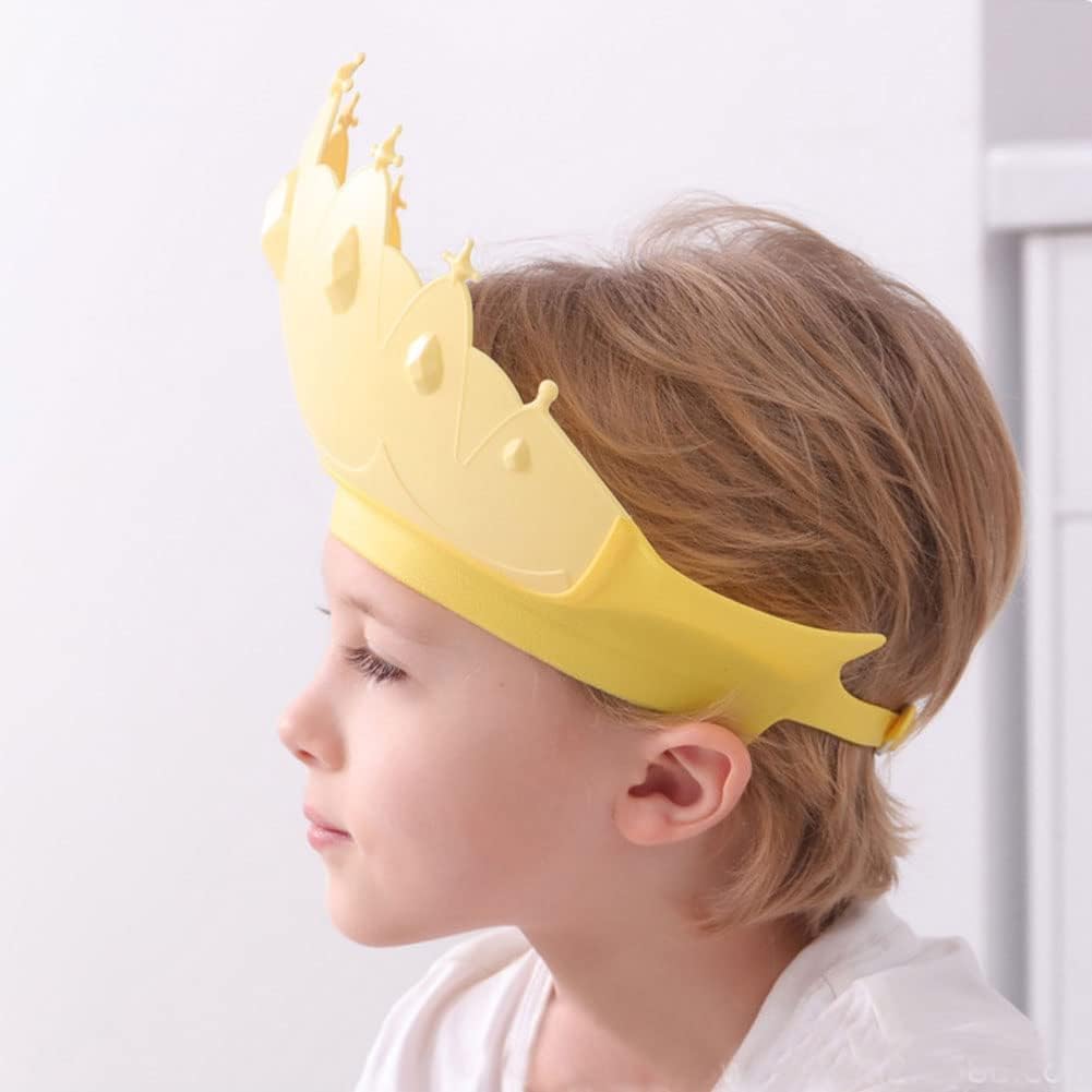 Gorro de ducha de bebé, sombrero de champú impermeable para niños y niñas pequeños que protege las orejas y los ojos. Corona de baño de silicona