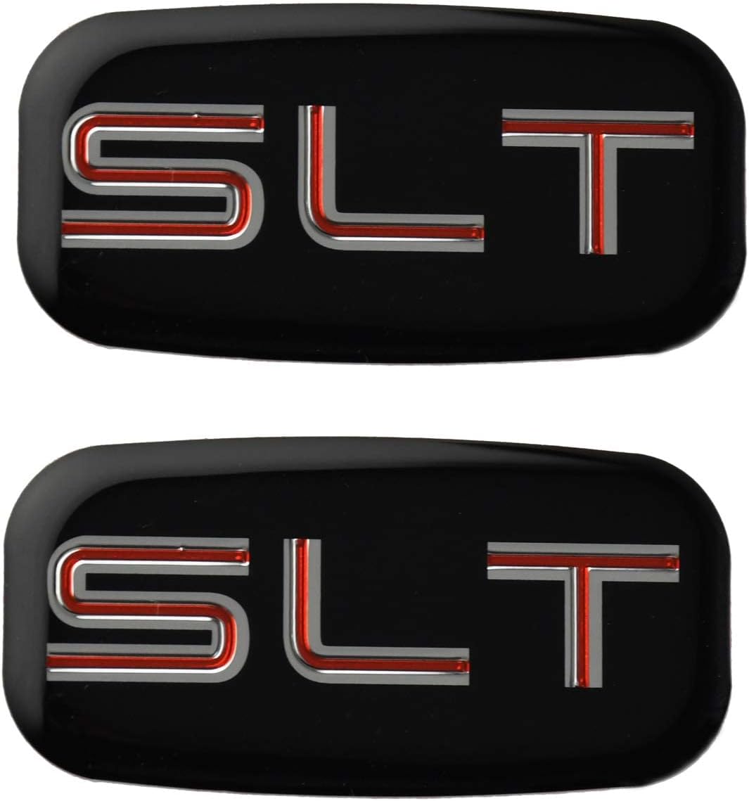 2 emblemas de cabina SLT 3D de repuesto para pilar de techo de Yukon Suburban Sierra 03 06 (cromorojo)