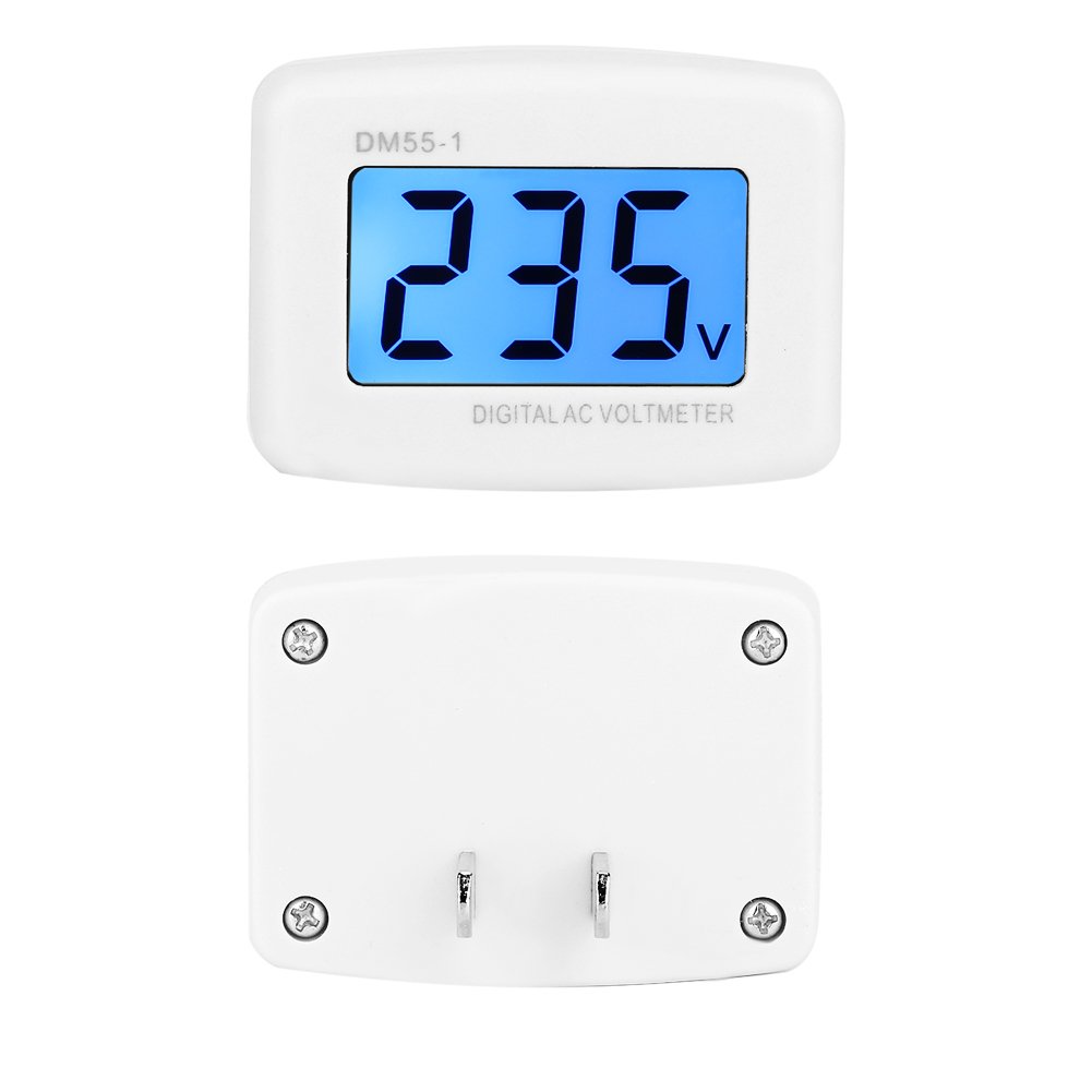 Enchufe Voltímetro DM55 1 110V 220V Hogar Enchufe LCD Digital AC 80 300V Voltmete Voltmete Probadores de Voltaje Luz Nocturna para Medición de