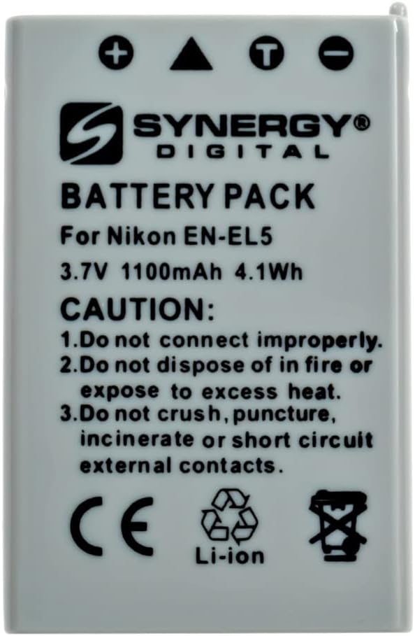 Synergy Digital Baterías para cámara, compatibles con cámara digital Nikon Coolpix P500, (li-ion, 3.7V, 1100 mAh), repuesto para batería Nikon