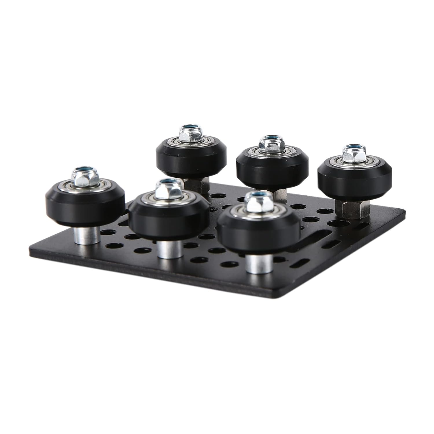 Paquete de 1 kit de placa de pórtico de 2040 V ensamblada con 6 ruedas POM sólidas en V, solo compatible con perfiles de extrusión de aluminio con