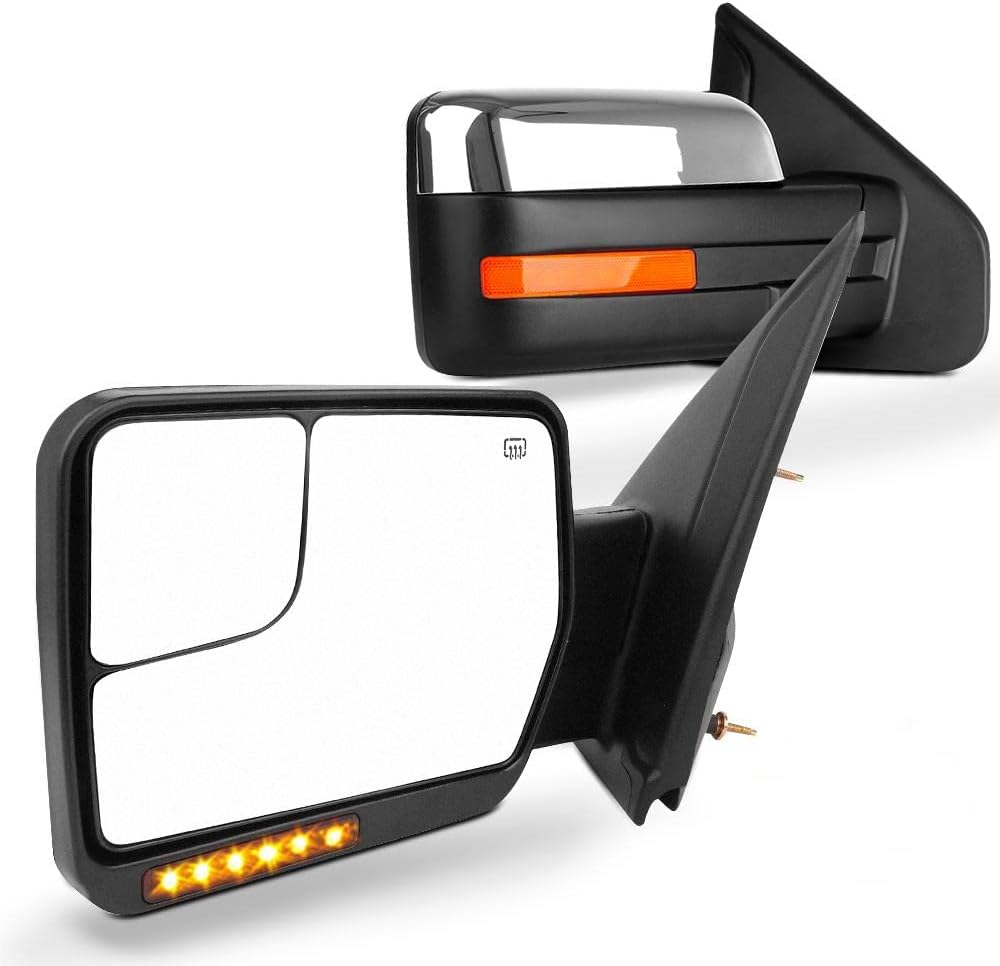 SCITOO – Espejos retrovisores laterales eléctricos para camioneta Ford F-150 modelos 2004 a 2014, con calefacción y direccionales