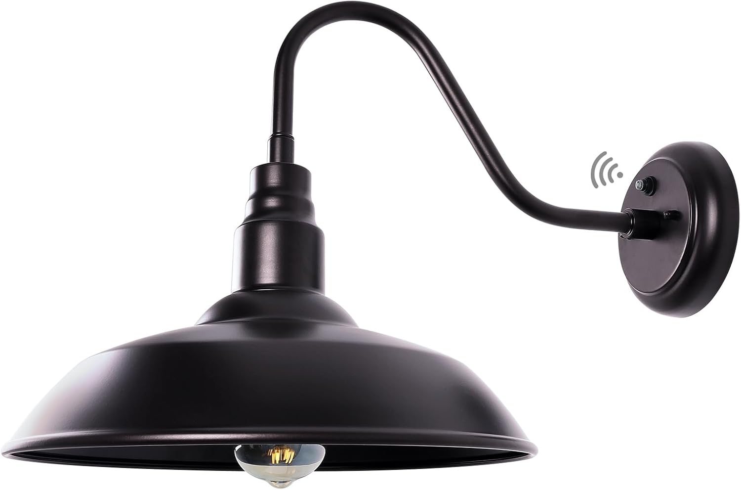 INNOSPARX Lámpara de pared exterior de 10 pulgadas con cuello de cisne de bronce claro para exteriores, montaje en pared, aplique de pared exterior