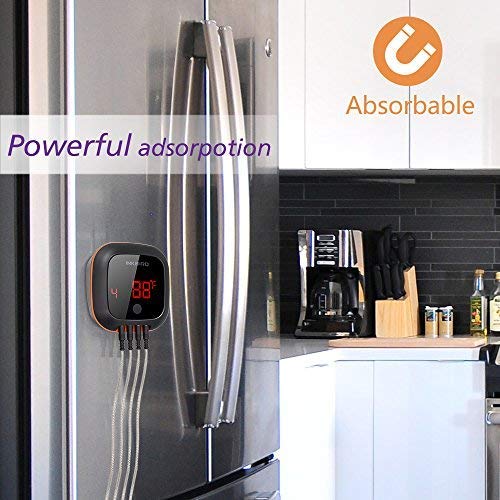 Inkbird Termómetro para parrilla, termómetro para ahumar Bluetooth, termómetro digital de barbacoa con 150 pies, alarma y temporizador, termómetro