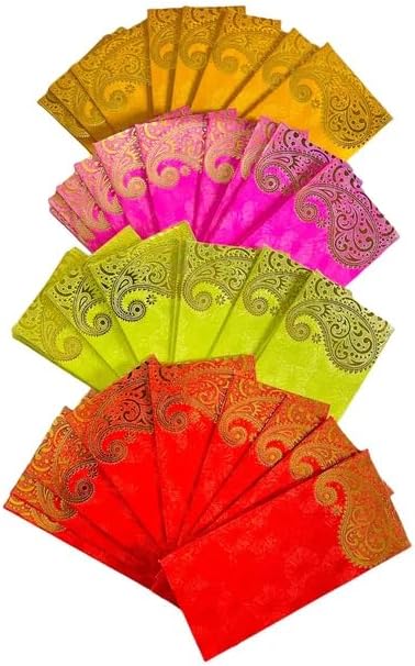 Shagun – Juego de sobres de regalo para dinero en efectivo (paquete de 25) para boda, compromiso, diwali, cumpleaños, aniversario (verde)