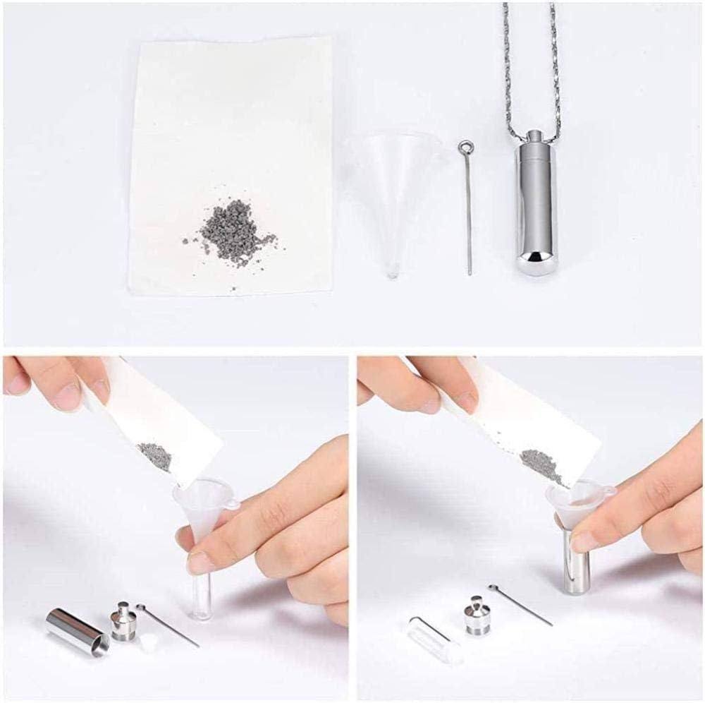 Cenizas Recuerdo Urna Collar Cremación Joyas Ceniza cremada Colgante Botella de Vidrio Cenicero Collar Joyas conmemorativas-Plata