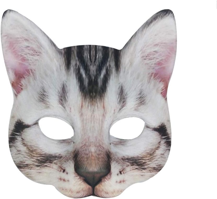 1 máscara de gato realista de Halloween, máscara de gato para Halloween, Navidad, Pascua, accesorio de fiesta de disfraces