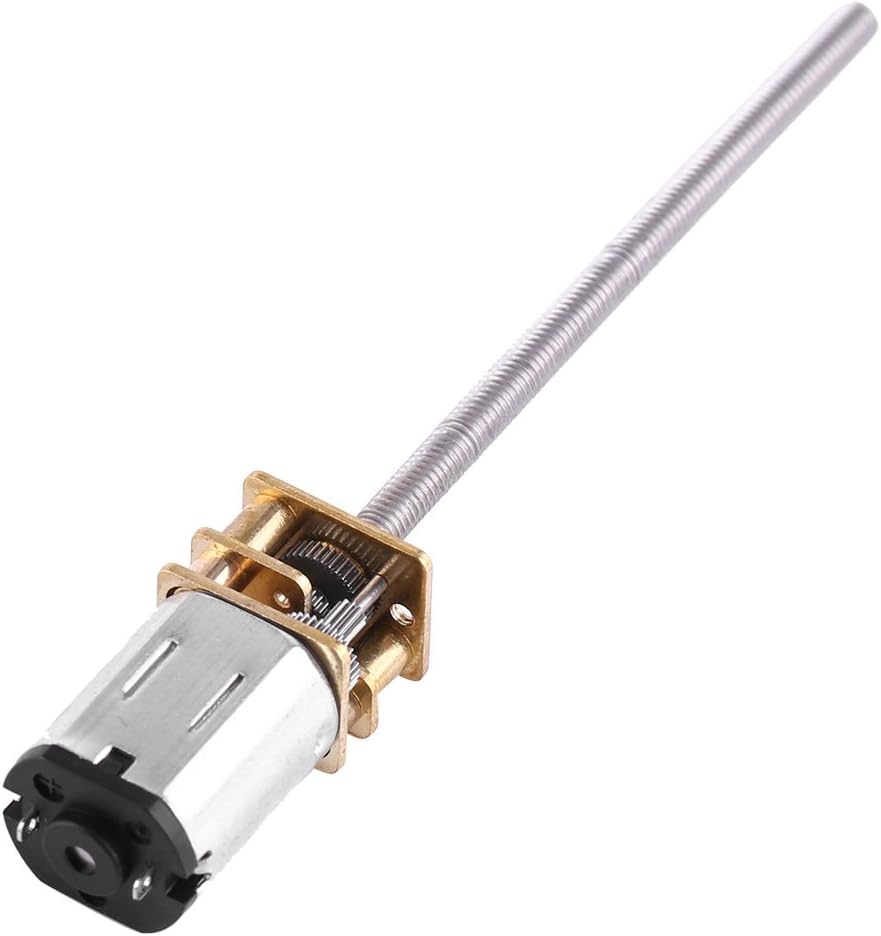 Motor de engranaje eléctrico micro DC 6V, motor de engranaje de CC de alto par 30 RPM  500 RPM, eje de salida larga (varilla roscada M3 de 2.165 in