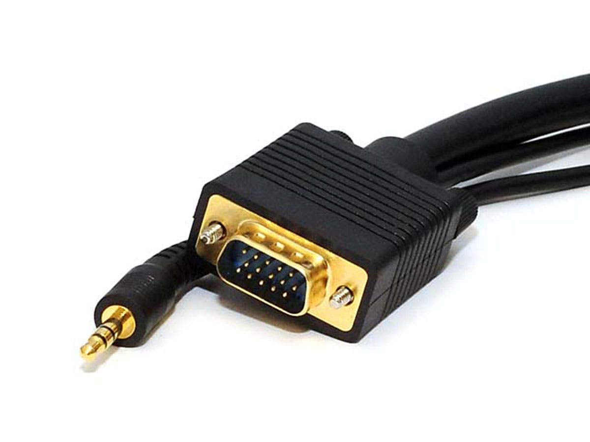 Monoprice Cable de monitor macho-macho VGASVGA de 10 pies con audio estéreo y triple blindaje
