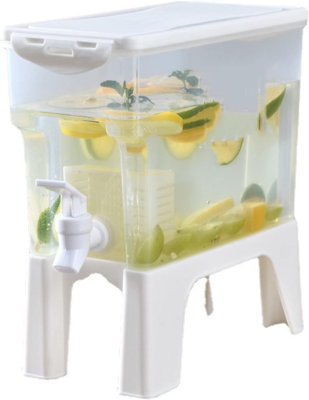 Recipientes de jugo de 3.5L con tapas y grifo, dispensador de agua de plástico para refrigerador, dispensador de bebidas de limonada, jarra de agua,