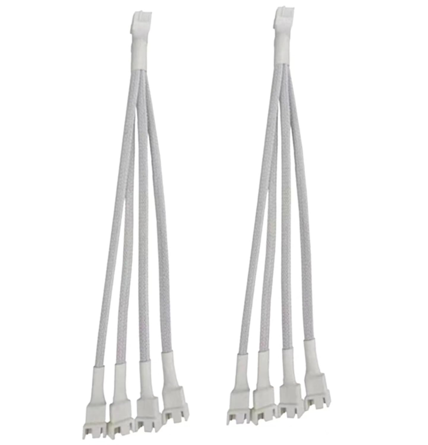 2 piezas de cable divisor de ventilador PWM de 1 a 3 4 pines, cable de extensión de alimentación de ventilador de PC trenzado con funda, 10.5