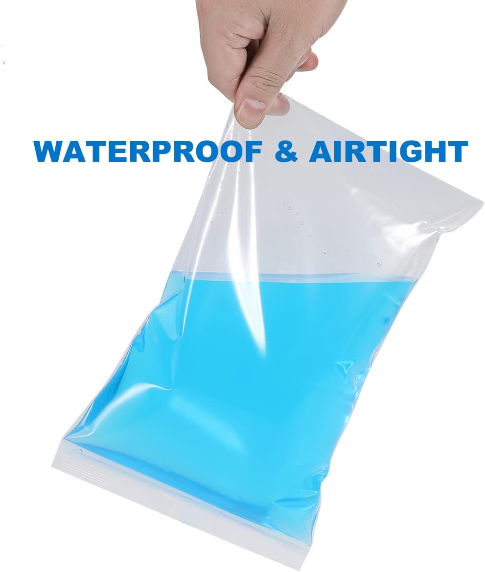 20 bolsas de polietileno transparente de 4 mil de grosor de 7 x 9 pulgadas de grosor, bolsas de plástico con cierre de cremallera, bolsas de cierre