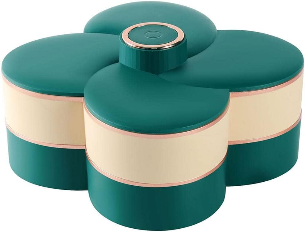 Caja de aperitivos con tapa, bandeja giratoria para aperitivos para fiestas, bandeja para servir aperitivos, bandeja de plástico para frutas secas