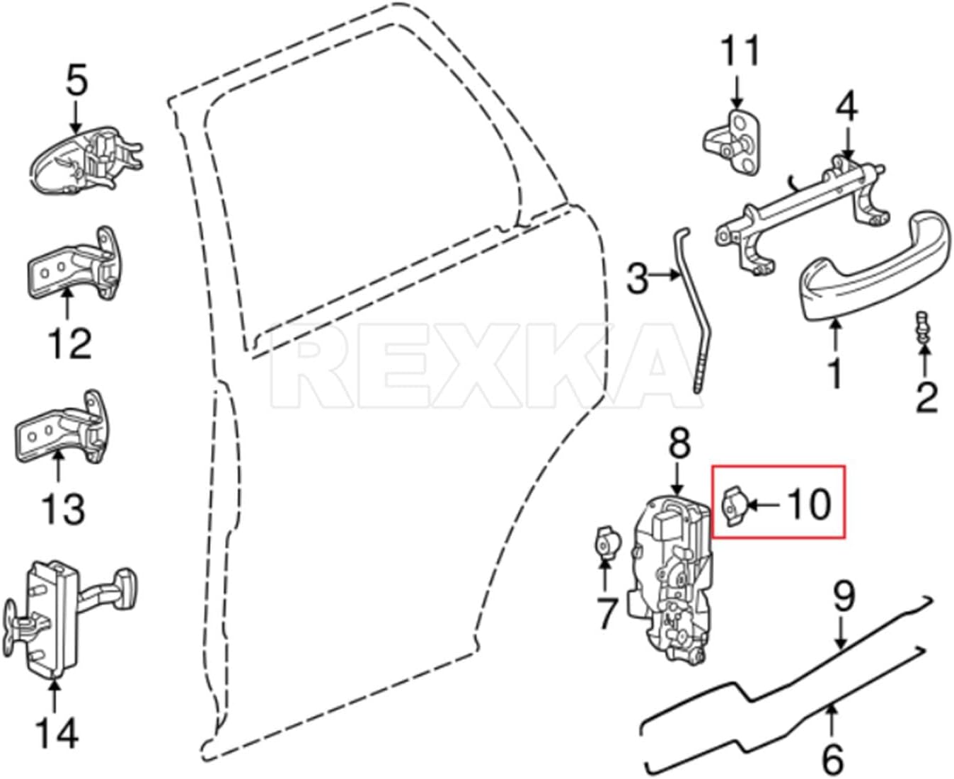 Rexka 20 clips de cierre de barra de bloqueo de puerta y puerta 532 tamaño de varilla para camiones GM 16629990 16675980 Ford F150 F250 F350 Super