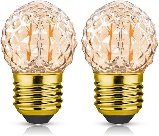 Bombillas LED pequeñas E26 ámbar, bombilla Edison pequeña de 1 W, incandescente de 10 W, bombillas decorativas de bajo vatio, 2200 K blanco cálido
