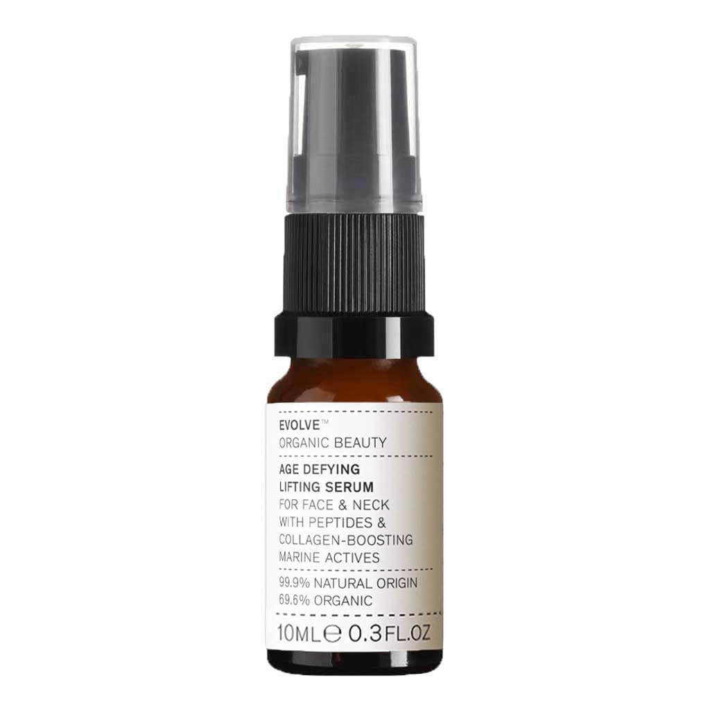 Evolve Organic Beauty – Suero de elevación natural que desafía la edad para cara + cuello, vegano, limpio, belleza libre de crueldad (tamaño de