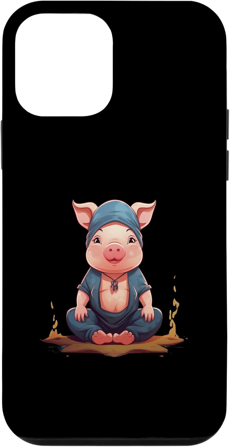 iPhone 12 mini vegan pig yoga pose vegetarian Veganism Meatless Cruelty-fre Case