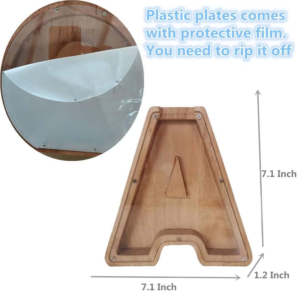 Banco de dinero de madera, letras personalizadas, texto y texto grabado, caja de dinero de madera, regalo para niños, regalo de Navidad, cumpleaños,