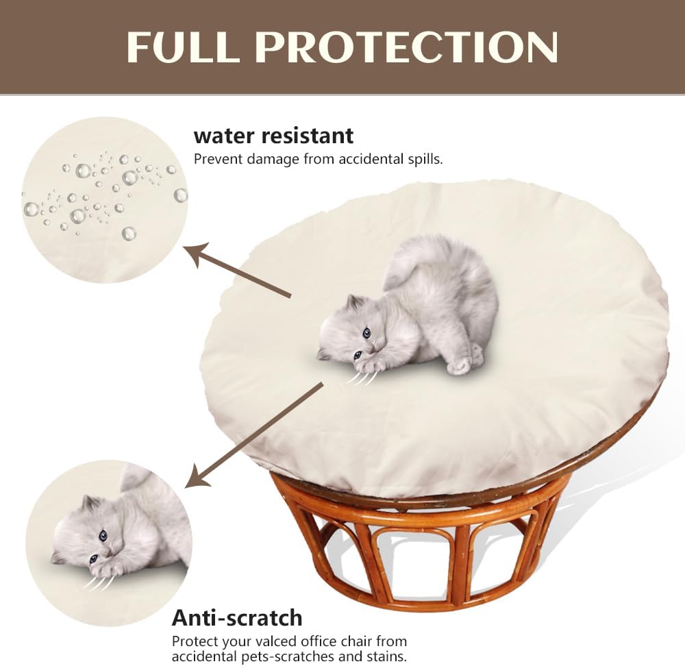 Thankyall Papasan – Funda de cojín para silla Papasan resistente al agua, para puertas exteriores, agradable a la piel, suave, lavable a máquina, no