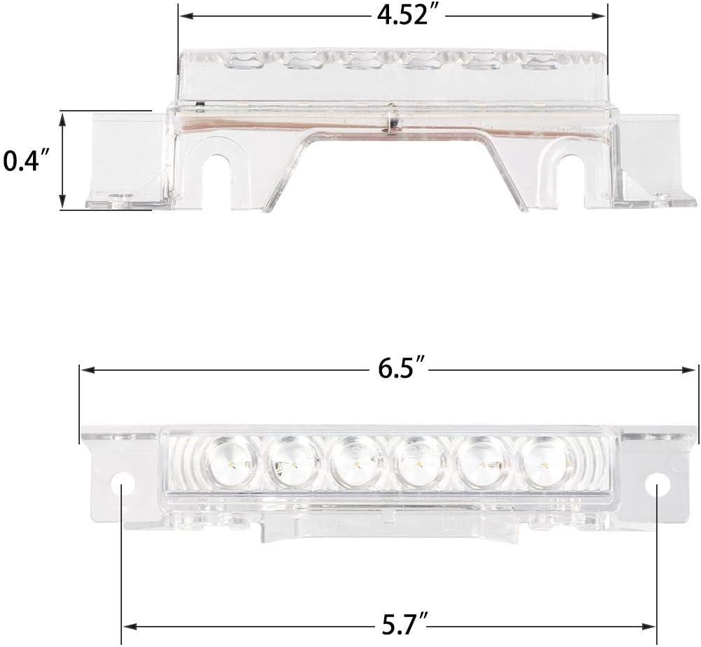 Partsam 5 piezas de lente transparente 6 LED ámbar cabina luz camión remolque cabina superior techo marcador luz impermeable luces reflectantes
