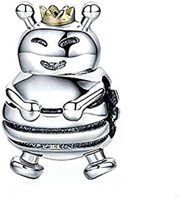 Abalorio de abeja de plata de ley 925 con diseño de abeja de abeja para pulsera Pandora, Plata esterlina