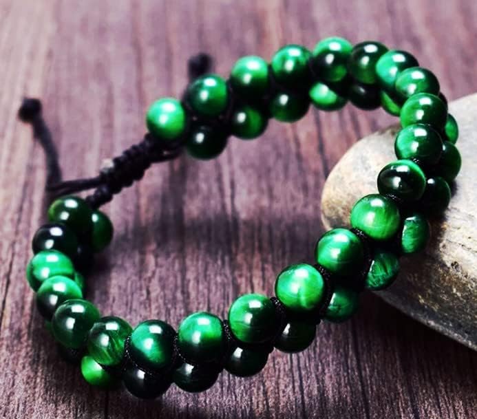 Zenkeeper 116 cuentas de ojos de tigre verdes para hacer joyas de 0.236 pulgadas (0.236 in), piedras preciosas sueltas para hacer pulseras