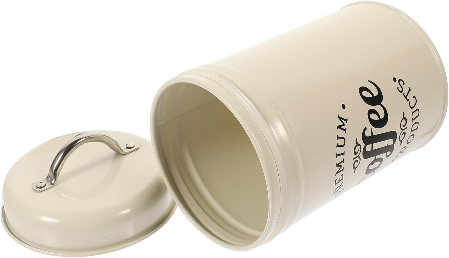 NOLITOY Contenedor de metal de lata de caramelo con tapa bote de grano de café café y azúcar sellado recipiente de café envases de almacenamiento de