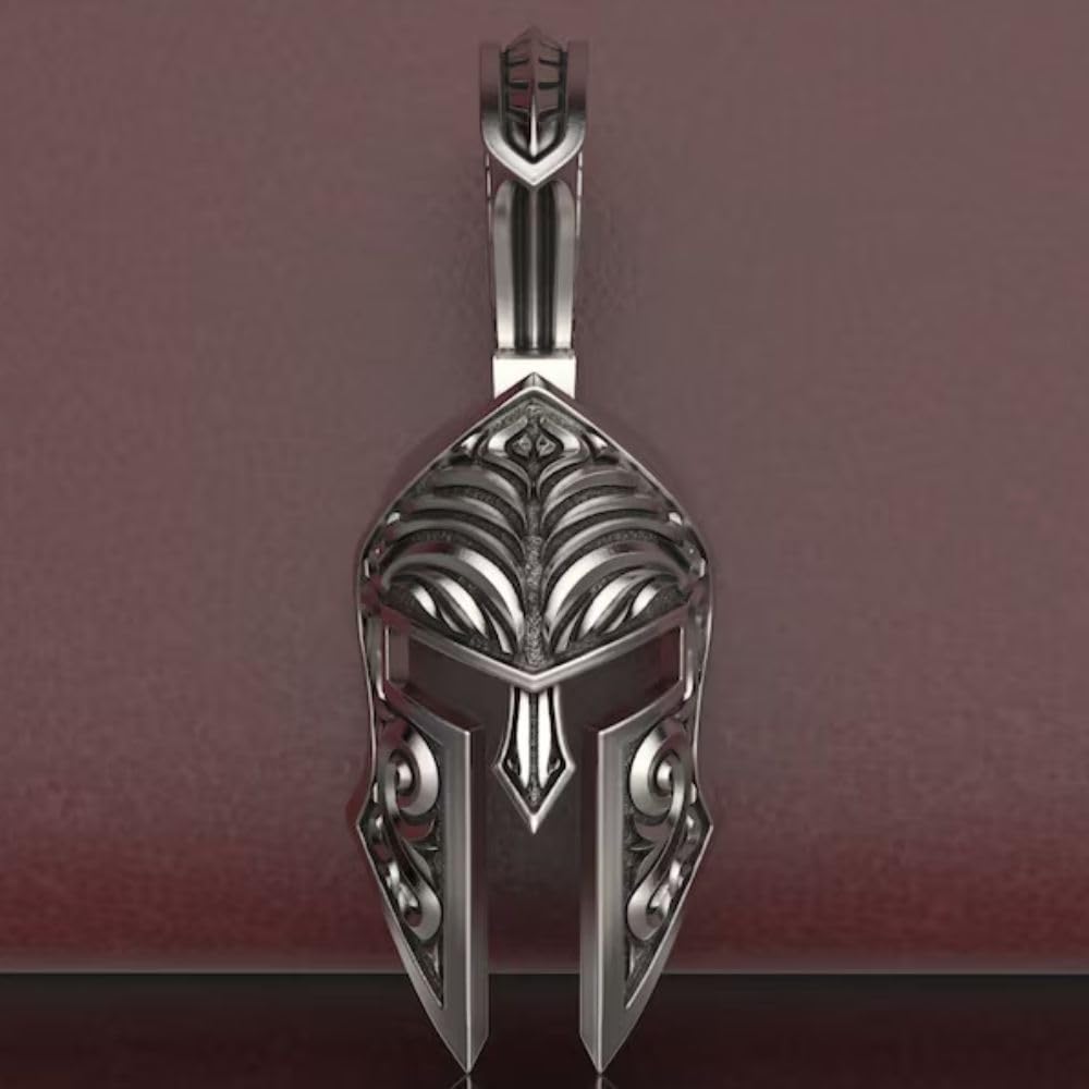 Phoenixjewel Aged Silver 925 Roman Helmet Pendant Sterling Silver Roman Helmet Necklace Roman Jewelry Roman Helmet Pendant Men Silver Helmet Pendant