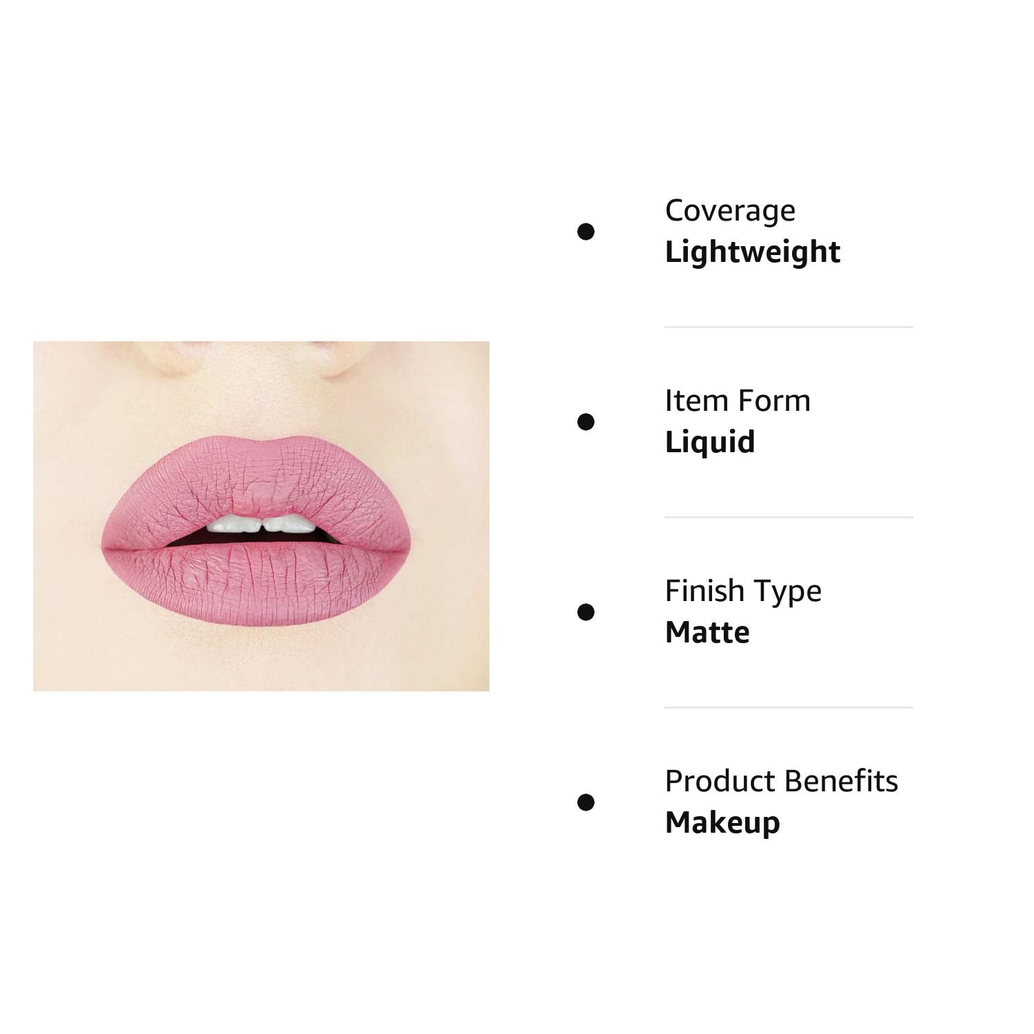 Aromi Lápiz labial líquido Pink Nude mate, color beige rubor, lápiz labial de larga duración, vegano, libre de crueldad, uso durante todo el día,