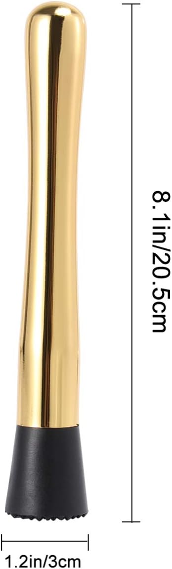 DOITOOL Herramientas de cóctel de acero inoxidable para cócteles triturados con agarre antideslizante suave para Mojito Cóctel Limón Fruta Cubo de