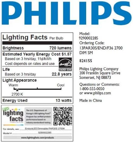 Philips 423467 – Bombilla LED regulable AirFlux PAR30S de 13 vatios, color blanco cálido