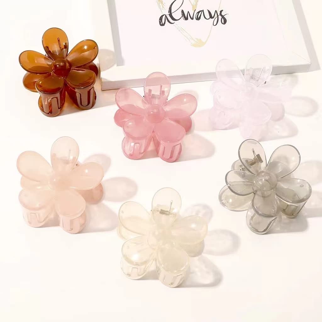 Pinzas para el cabello de flores, 8 pinzas antideslizantes para el cabello, pinzas de garra grandes, lindas pinzas para el cabello de sujeción