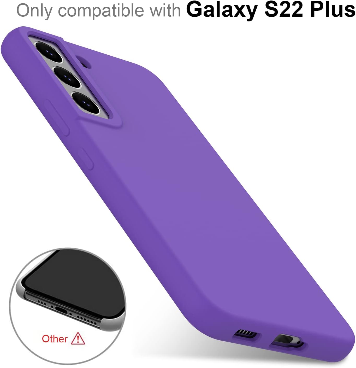 DEENAKIN Funda protectora de silicona para Samsung Galaxy S22 Plus, suave y sedosa con forro de microfibra suave, funda protectora para Samsung