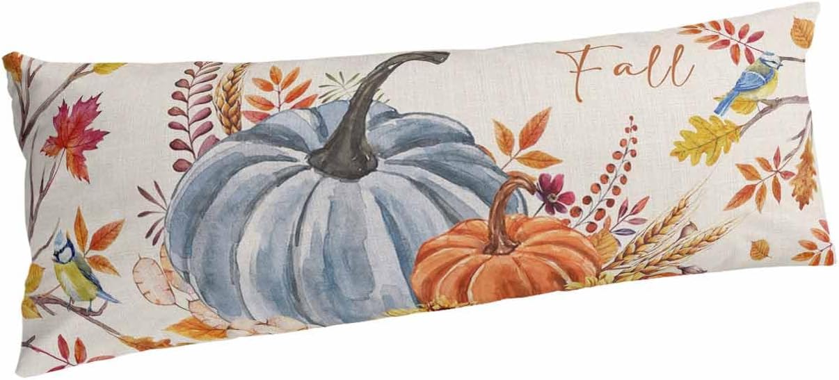 Funda de almohada corporal de otoño de Acción de Gracias, fundas de almohada suaves decorativas para sofá largo y lumbar, funda de cojín con cierre