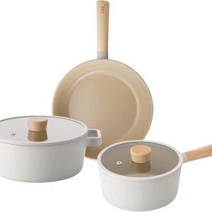 NEOFLAM FIKA – Juego de utensilios de cocina SartĂ©n de 7.1 in, sartĂ©n de 9.4 in, olla de 9.4 in Hecho en Corea NEOFLAM FIKA – Juego de utensilios de cocina SartĂ©n de 7.1 in, sartĂ©n de 9.4 in, olla de 9.4 in Hecho en Corea