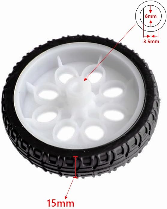 Treedix 4 unids 2.559 in goma RC rueda neumáticos coche ruedas DIY modelo robots blanco y negro para DIY modelo accesorios