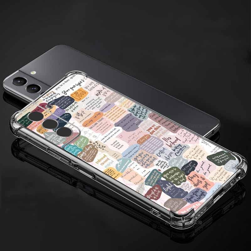 Funda con versículos bíblicos para Samsung Galaxy S23 Plus, patrón de collage de citas de Jesús cristiano para cristianos, funda protectora de TPU