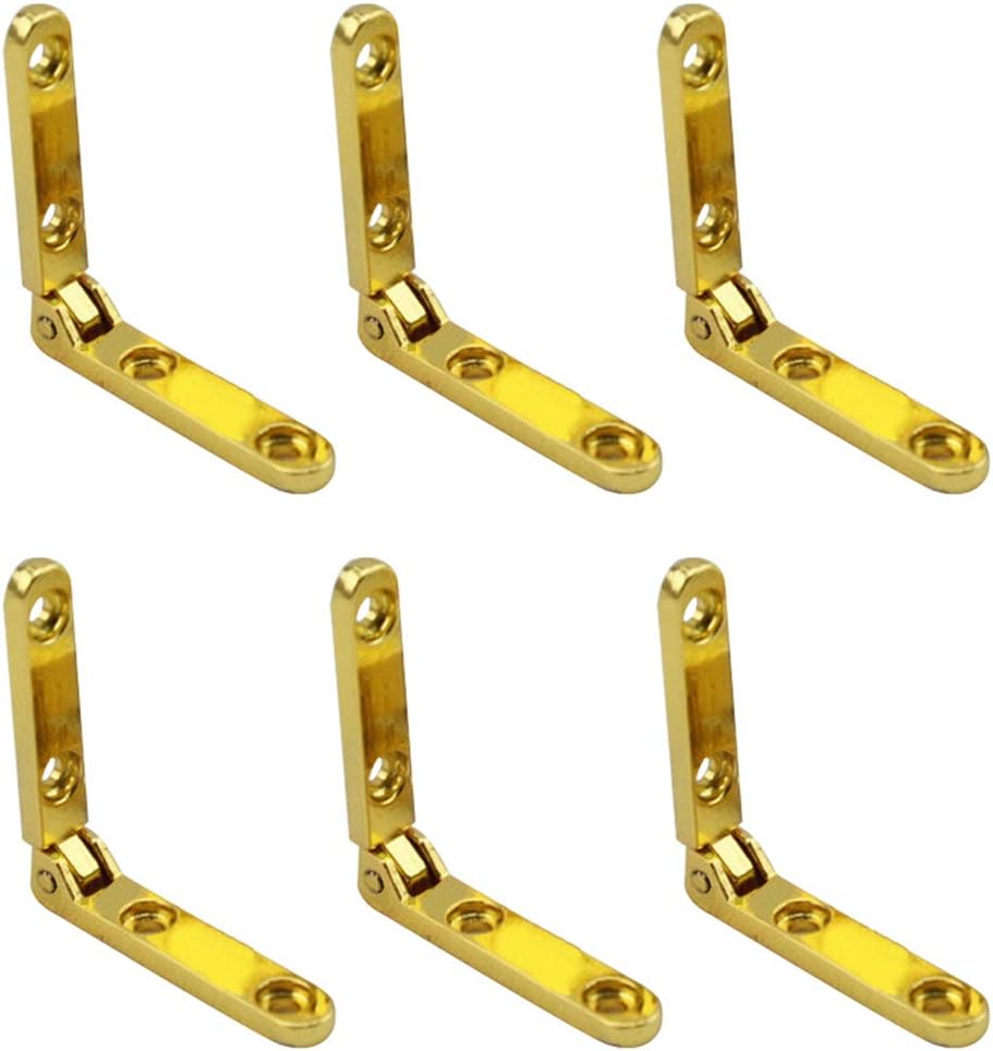 Bisagra de aleación de zinc de 90 grados para caja de madera, regalo de vino, joyero, accesorios, bisagra de cadena de soporte angular, 6 piezas con