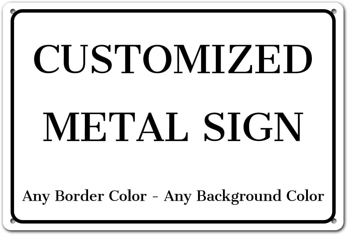 Letreros personalizados de metal para exteriores, 12 x 8 pulgadas, letreros de entrada personalizados de aluminio a prueba de óxido, letreros de