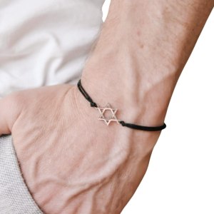 Star of David men’s bracelet, silver, gift for him, black bracelet for men, waterproof, Bar Mitzvah gift, Jewish, Hebrew Jewelry from Israel Star of David men’s bracelet, silver, gift for him, black bracelet for men, waterproof, Bar Mitzvah gift, Jewish, Hebrew Jewelry from Israel