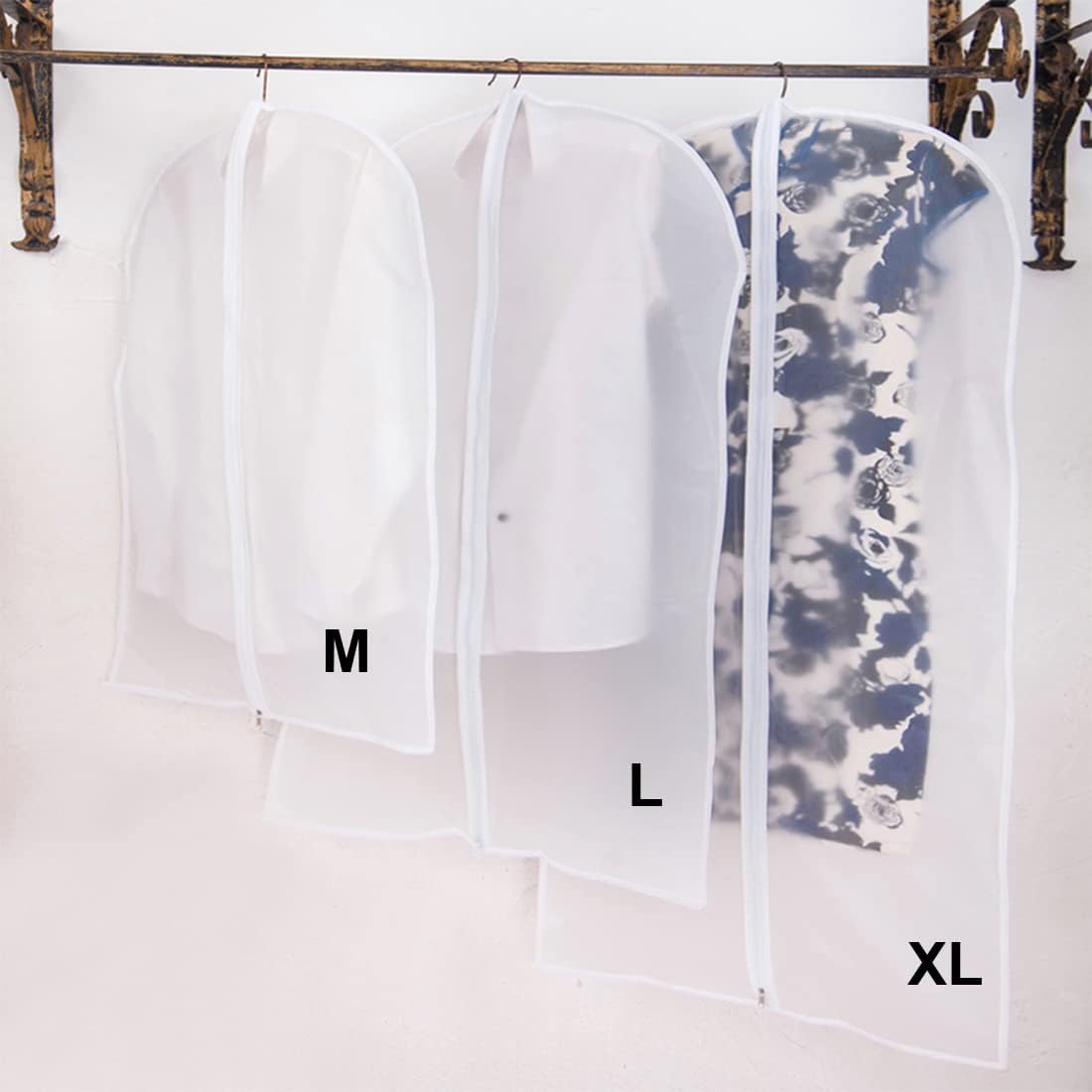 Juego de 5 bolsas transparentes para ropa, 24 x 32 pulgadas, a prueba de polvo, lavables, transparentes, para trajes de viaje, organizador de