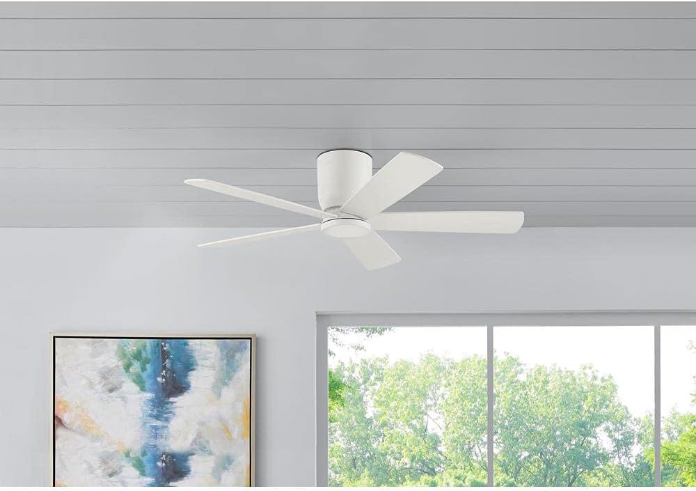 Collection Britton SW19110 MWH – Ventilador de techo LED integrado de 52 pulgadas con kit de luces y mando a distancia, color blanco mate