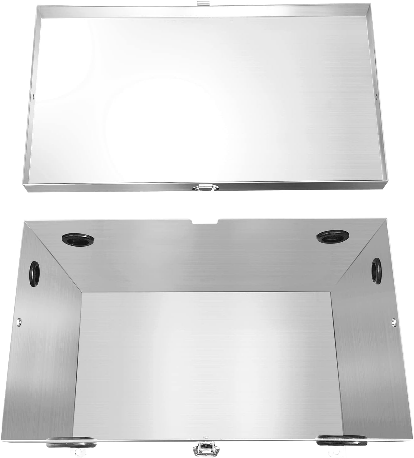 Caja de batería de 12 V para cocheRVmarina, kit de reubicación de batería de acero inoxidable para remolque, barco, motor de arrastre, kayak (caja