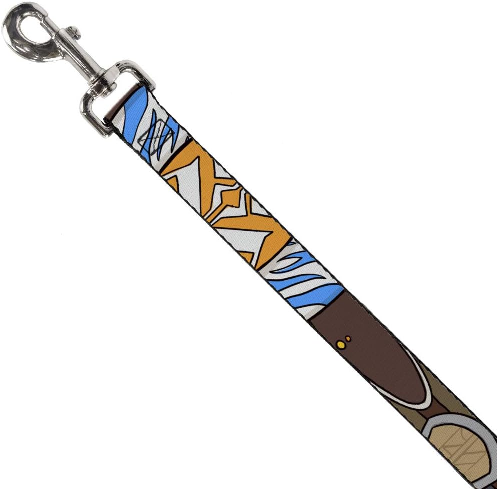 Star Wars – Correa para mascotas, correa para perro, elementos limitadores de Star Wars The Clone Wars Ahsoka Tano, 4 pies de largo 0.5 pulgadas de