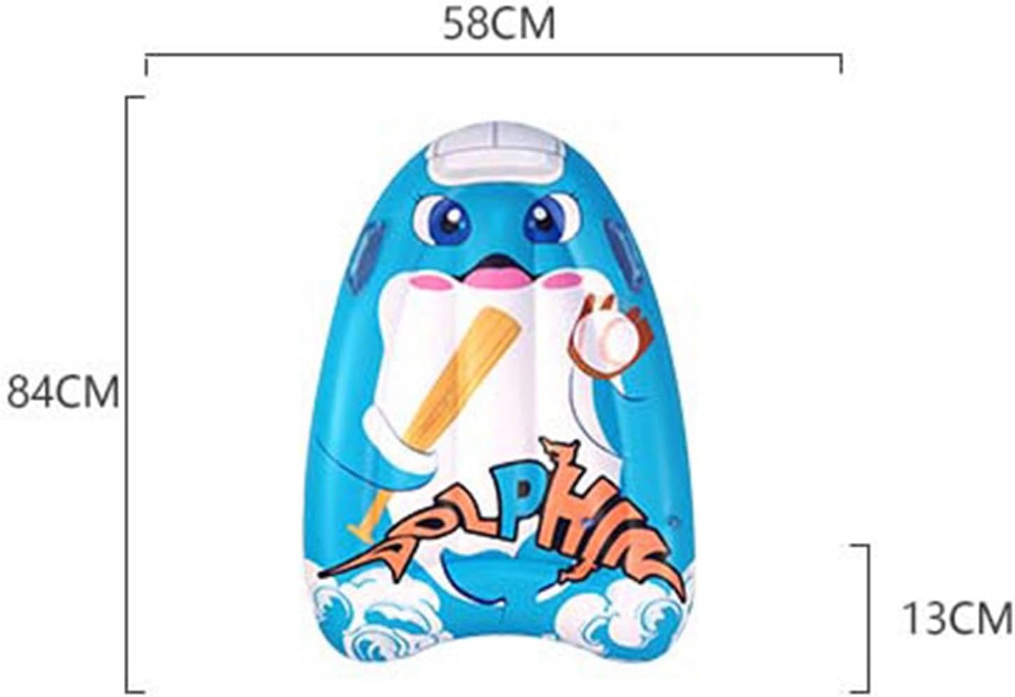 SM SunniMix Bodyboard inflable con asas, tabla de surf flotante, ayuda para nadar, juguete para deportes acuáticos, tabla de surf para niños y niños