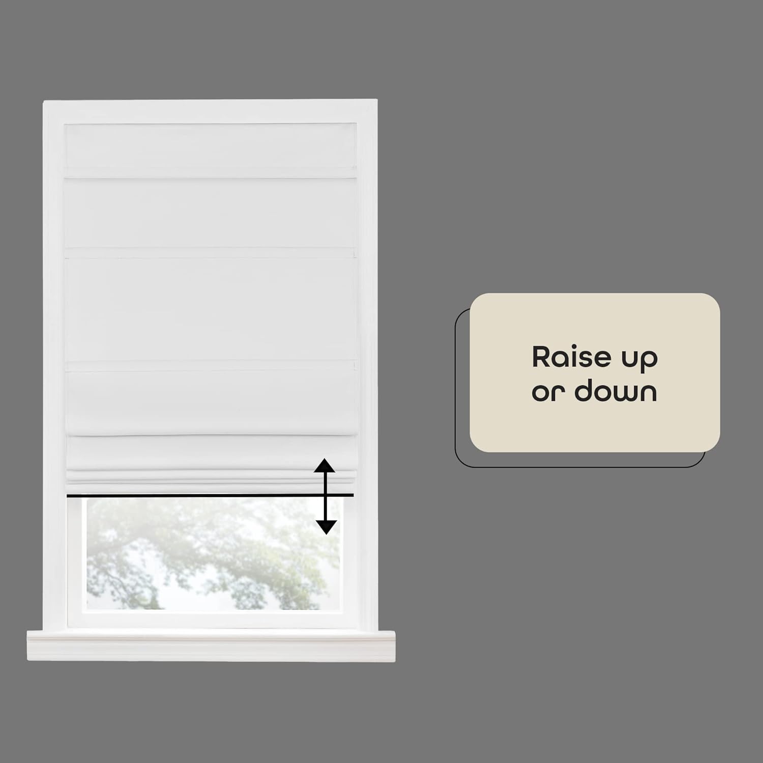 Achim Home Décor – Persianas romanas sin cordones para ventanas, 27 pulgadas de ancho x 64 pulgadas de largo, persianas opacas de poliéster para