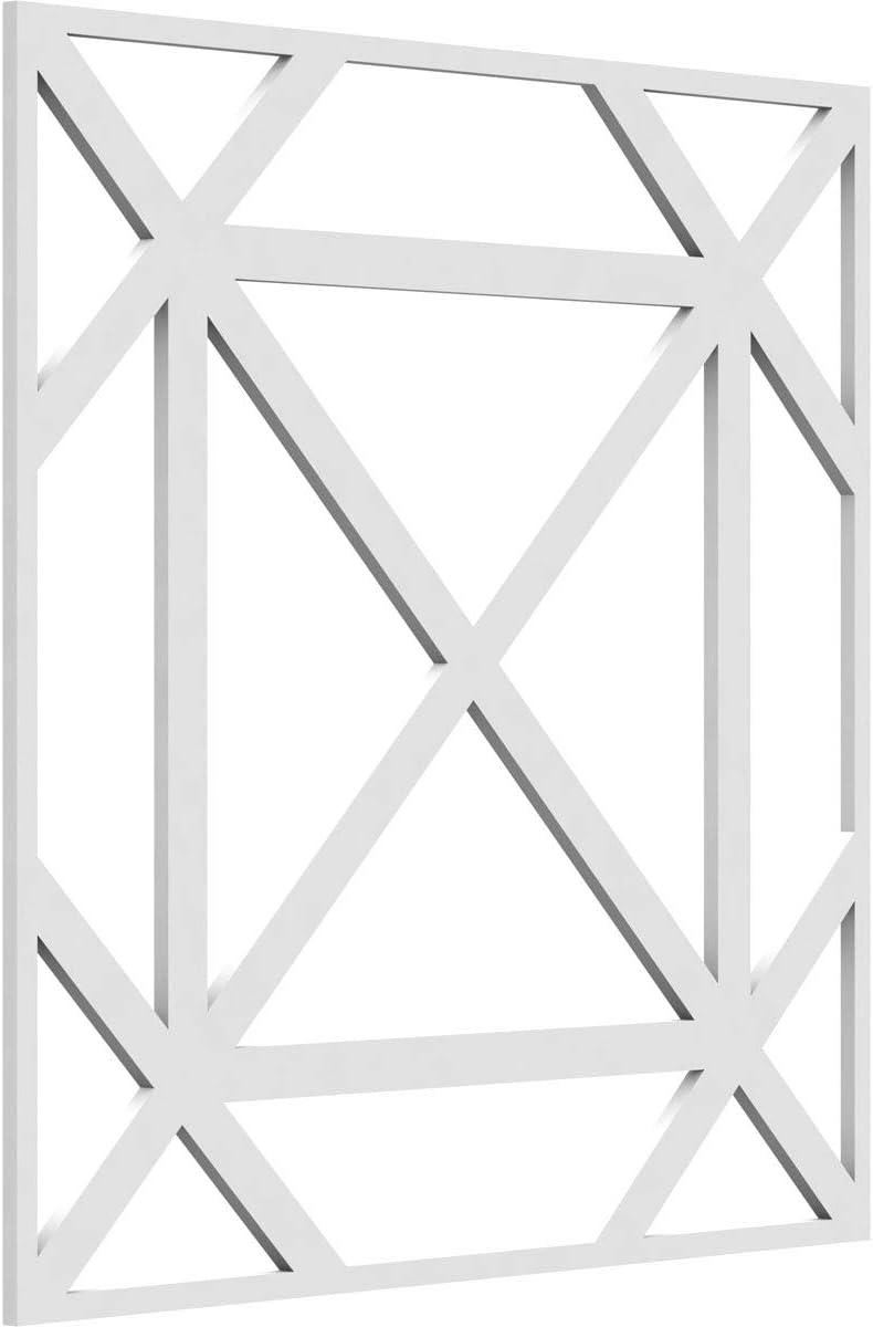 Ekena Millwork 23 38 pulgadas de ancho x 23 38 pulgadas de alto x 38 pulgadas de alto, grandes paneles de pared decorativos Buxton en PVC de grado