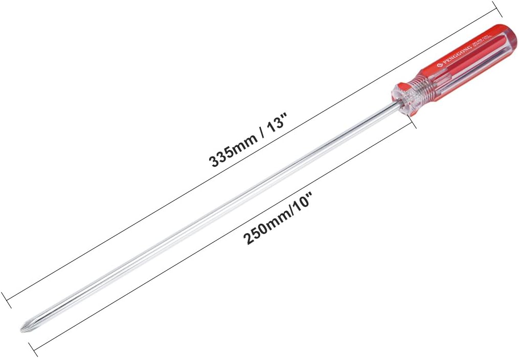 uxcell Destornillador magnético #2 Phillips con eje de acero al cromo vanadio de 10 pulgadas para reparación de mejoras para el hogar y manualidades
