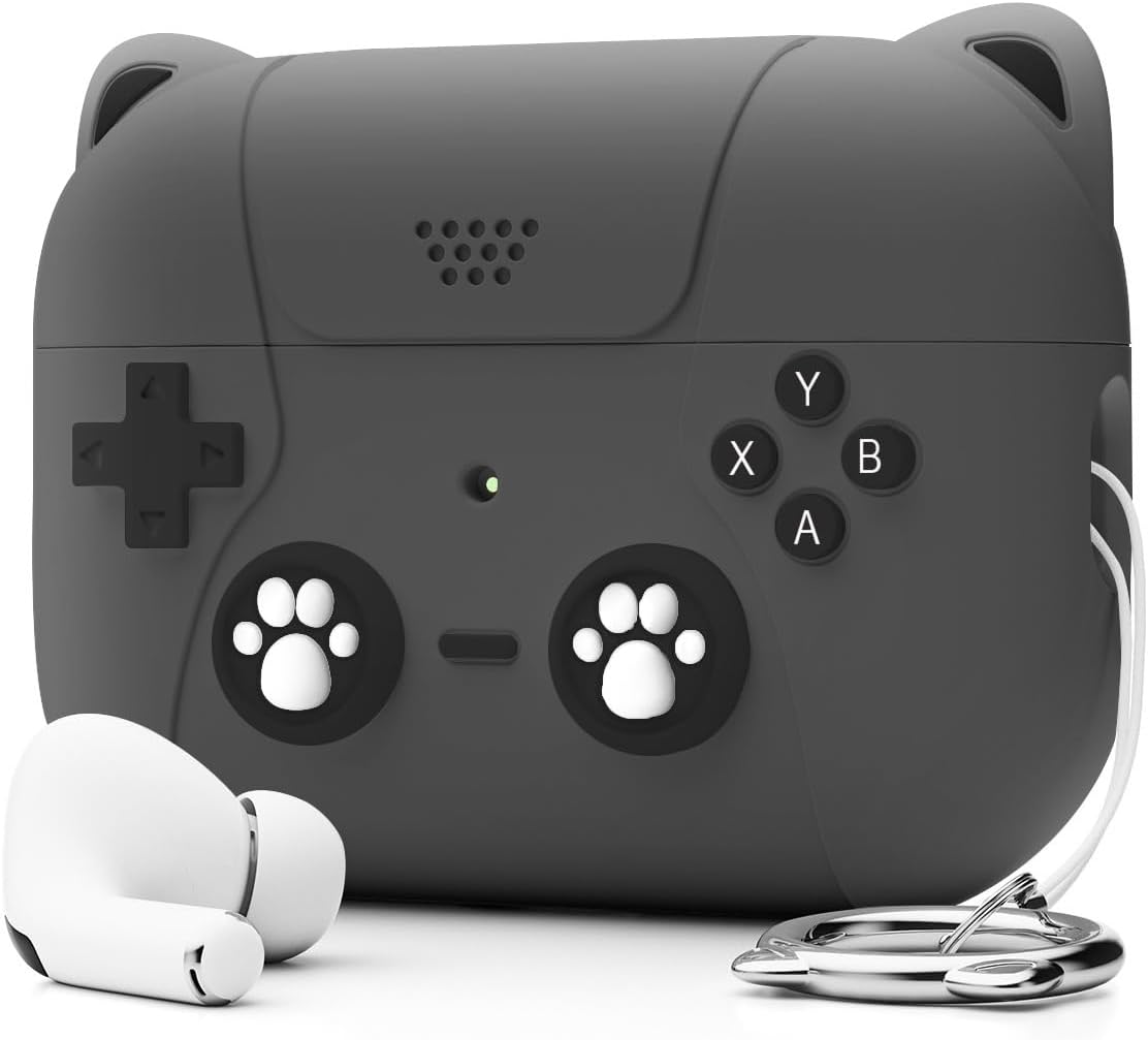 Tixjmcn Funda para AirPods Pro, bonita funda de silicona suave de silicona para Apple AirPod Pro 21 Funda de carga, color negro