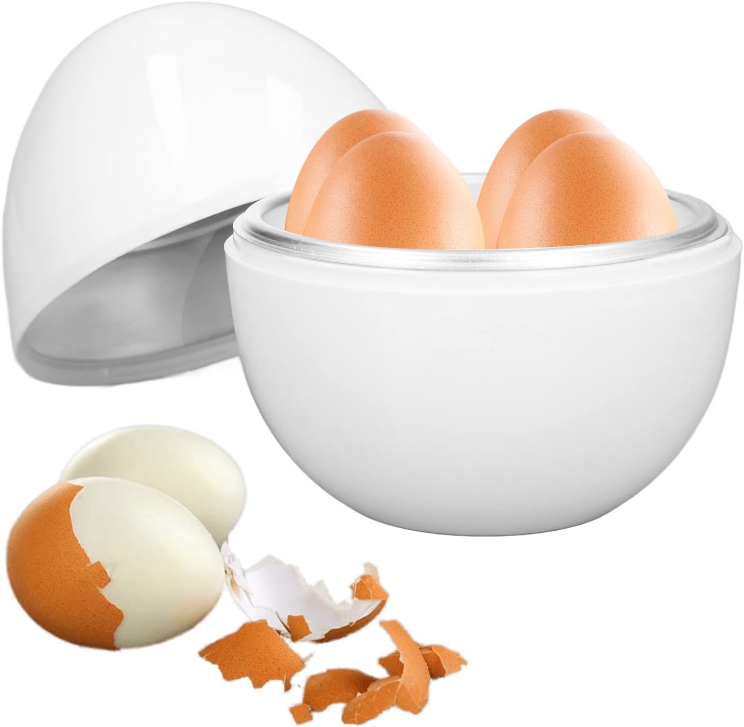Olla eléctrica rápida para huevos duros, capacidad para 4 huevos, para huevos duros, escalfados, revueltos, tortillas, verduras al vapor, albóndigas